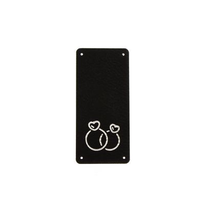 Leren Vouw Label 'Ringen' 30x65mm 2 stuks Leren Vouw Label 'Ringen' 30x65mm 2 stuks