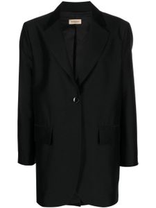 Barena blazer en laine mélangée à simple boutonnage - Noir