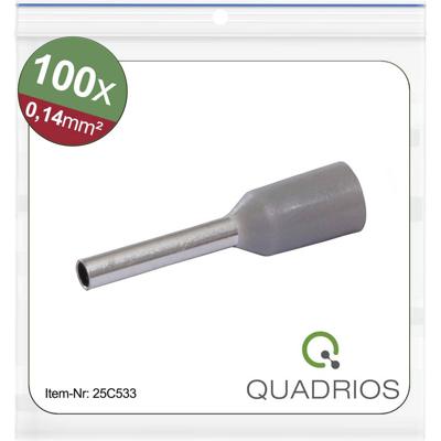 Quadrios 25C533 Adereindhulzen 0.14 mm² Deels geïsoleerd Grijs 100 stuk(s)