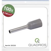 Quadrios 25C533 Adereindhulzen 0.14 mm² Deels geïsoleerd Grijs 100 stuk(s)