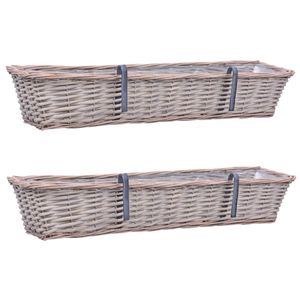 VidaXL Balkonbakken 2 st 80 cm wicker met pe-voering