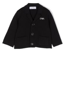 Emporio Armani Kids blazer boutonné à logo brodé - Bleu