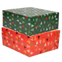 8x Rollen Kerst inpakpapier/cadeaupapier bomen 2,5 x 0,7 meter - thumbnail