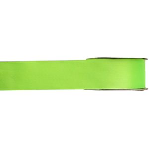 1x Hobby/decoratie lime groen satijnen sierlinten 1,5 cm/15 mm x 25 meter