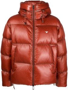 Emporio Armani veste matelassée à logo brodé - Marron