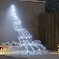 VidaXL Led kerstboom met grondspiesjes koudwit 306 cm metaal
