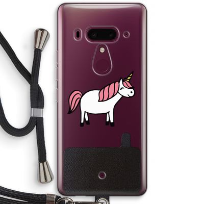 Eenhoorn: HTC U12+ Transparant Hoesje met koord