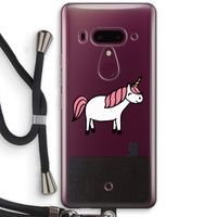 Eenhoorn: HTC U12+ Transparant Hoesje met koord