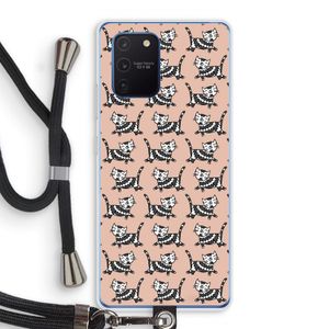 Zwarte poes: Samsung Galaxy Note 10 Lite Transparant Hoesje met koord