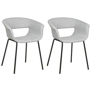 Beliani - ELMA - Eetkamerstoelen set van 2 - Grijs - Polyester