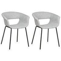 Beliani - ELMA - Eetkamerstoelen set van 2 - Grijs - Polyester