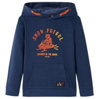VidaXL Kindertrui met capuchon 92 gemêleerd marineblauw en oranje