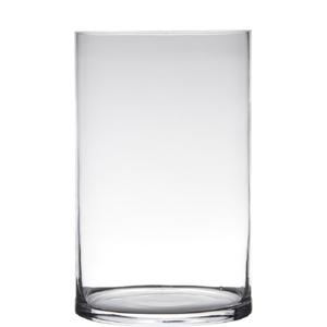 Hakbijl Glass cilinder Bloemenvaas - glas - transparant - D19 x H25 cm - Bloemen/takken/boeketten