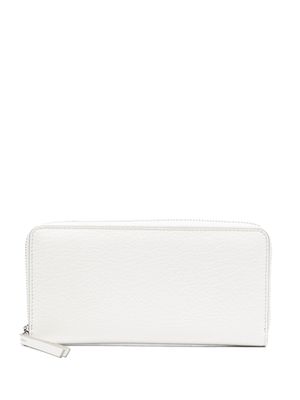 Maison Margiela portefeuille zippé à détails de coutures - Blanc