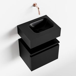 Toiletmeubel Mondiaz Andor | 40 cm | Meubelkleur Urban | Lex vrijhangend wastafel Urban Rechts | Zonder kraangat