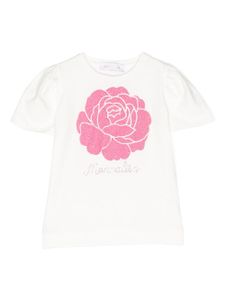 Monnalisa t-shirt en coton à fleurs - Blanc