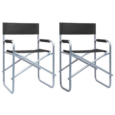 Regisseursstoelen 2 st staal zwart