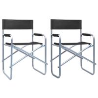 Regisseursstoelen 2 st staal zwart