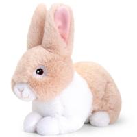 Keel Toys pluche Konijn - knuffeldier - beige - zittend - 18 cm - knuffel Konijn
