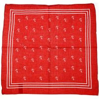 Matroos/kapitein/piraten zakdoek - rood - met ankers patroon - 55 x 55 cm