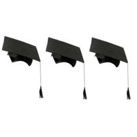 Afstudeerhoedje geslaagd met kwast - 6x stuks - volwassenen - zwart - Examen diploma uitreiking