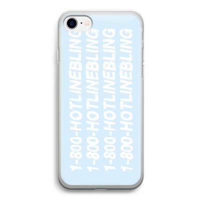 Hotline bling blue: iPhone SE 2020 Transparant Hoesje