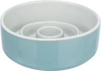 Trixie voerbak slowfeeding keramiek grijs / blauw (17X17 CM 900 ML)