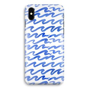 Blauwe golven: iPhone Xs Volledig Geprint Hoesje