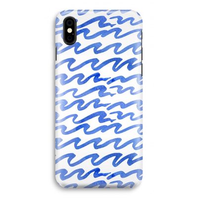 Blauwe golven: iPhone Xs Volledig Geprint Hoesje