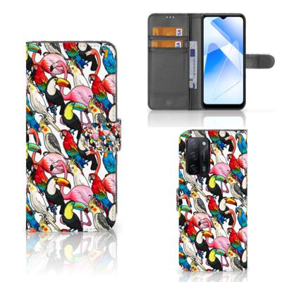 OPPO A16/A16s/A54s | Telefoonhoesje | Met pasjeshouder | Birds