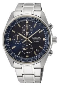 Seiko SSB377P1 Horloge Chrono staal zilverkleurig-blauw 41,5 mm