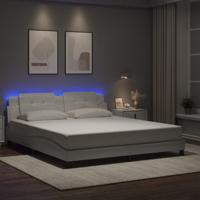 Bedframe met LED zonder matras "Zadar" kunstleer wit 180x200 cm
