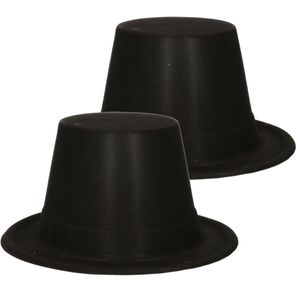 Zwarte hoge goochelaars hoed voor kinderen - hoofdomvang 45 cm    -