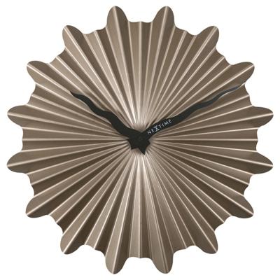 NeXtime NE-3286BR Metalen Wandklok - 40cm - Stille Klok - Bruin - Metaal - "Sunny"