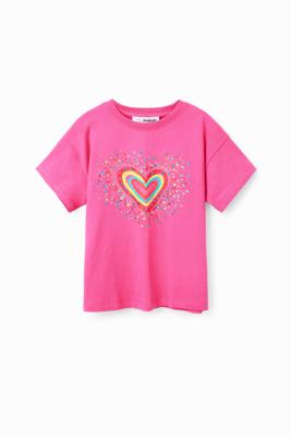 T-shirt met hart van pailletten - RED - 13/14