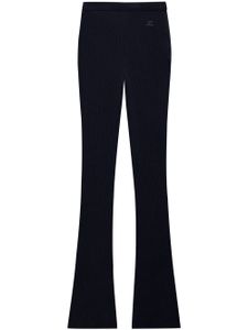 Courrèges pantalon nervuré à coupe évasée - Noir