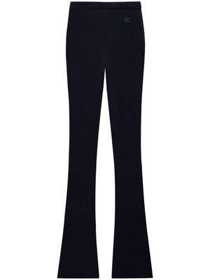 Courrèges pantalon Reediton nervuré à coupe évasée - Noir