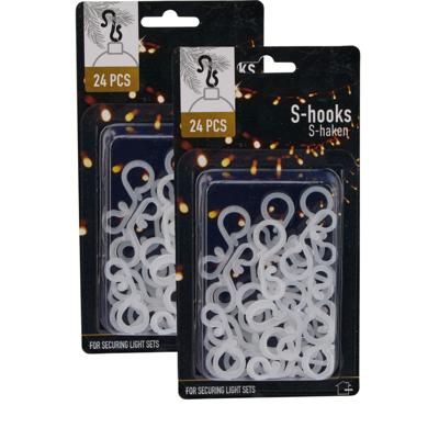 Lichtsnoer ophanghaakjes - 48x st - S-vormig - kerstverlichting ophangen