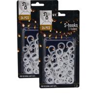 Lichtsnoer ophanghaakjes - 48x st - S-vormig - kerstverlichting ophangen