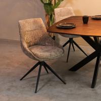 LABEL51 Draaibare Eetkamerstoel 'Marlow' Elite stof, kleur Hunter