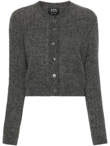 A.P.C. cardigan crop à manches longues - Gris