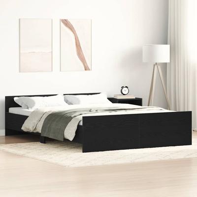 Bedframe zonder matras 135x190 cm bewerkt hout zwart eikenkleur