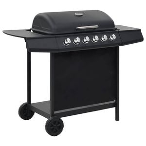 The Living Store Gasbarbecue - 6 kookzones - 112x54x98 cm - Zwart