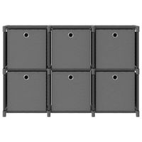 The Living Store Kast met 6 vakken met boxen 103x30x72-5 cm stof grijs - Kast