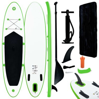 VidaXL Stand-up paddleboard opblaasbaar groen en wit