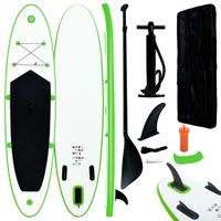 VidaXL Stand-up paddleboard opblaasbaar groen en wit VidaXL Stand-up paddleboard opblaasbaar groen en wit
