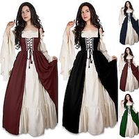 Retro vintage Middeleeuws Renaissance Jurken Chemise OverDress Dame Viking Elf Walhalla Dames Casual / Dagelijks Kleding Lightinthebox - thumbnail