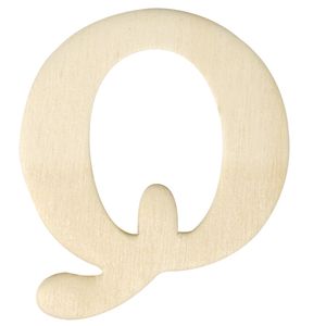 Houten letter Q 4 cm