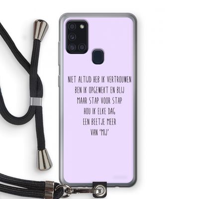 Zelfvertrouwen: Samsung Galaxy A21s Transparant Hoesje met koord