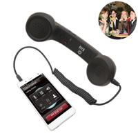 3.5mm Plug Mic Retro telefoon anti-straling mobiele telefoon Handset Receiver(Black)